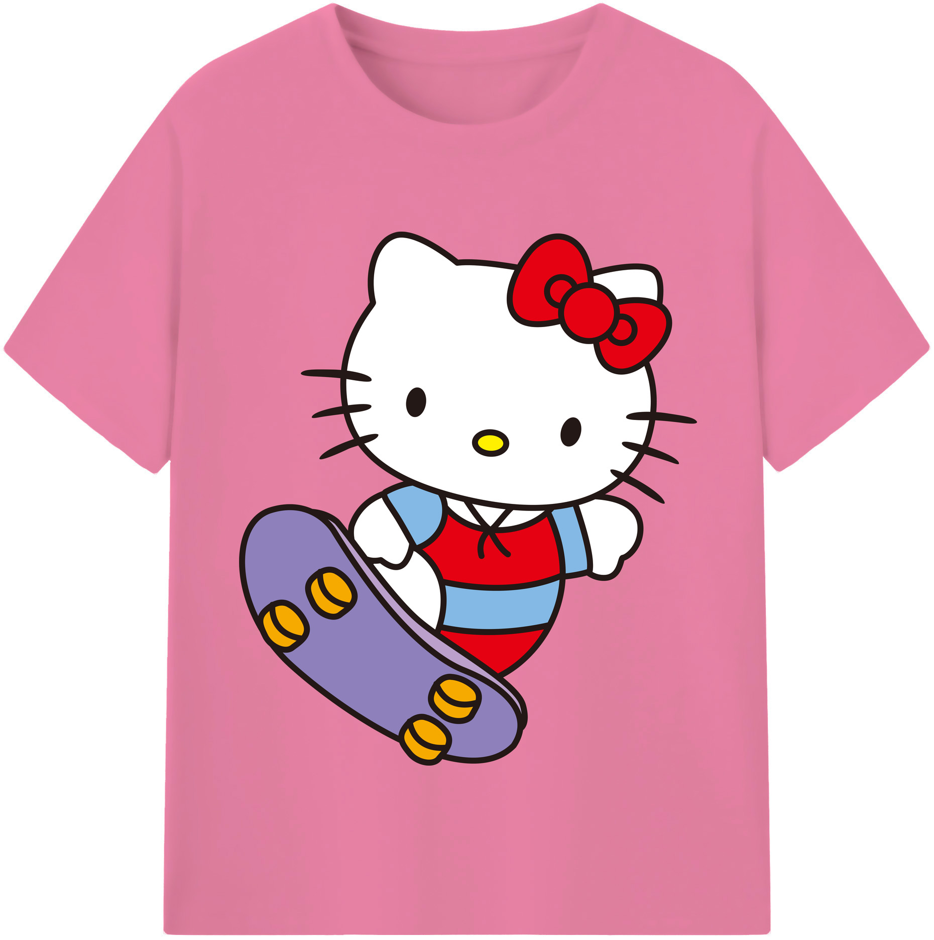 （画像用） Hello Kitty ハローキティ 綿100％半袖Tシャツ（フロントプリント）